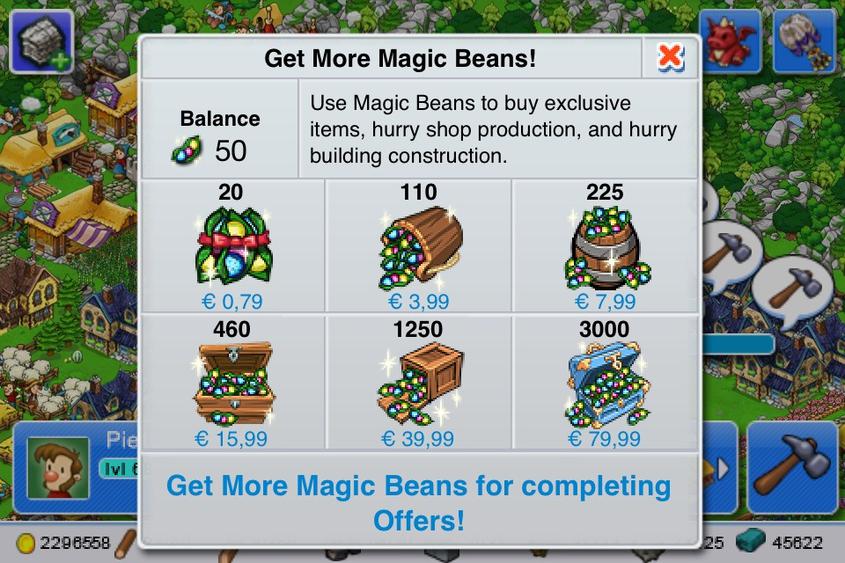Get more magic beans